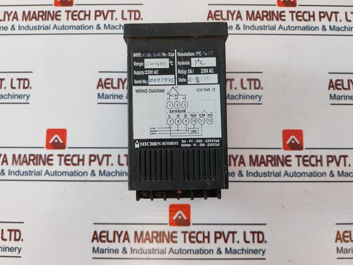 Micron Eco-temp-72 Digital Temperature Controller 5a/230v Ac