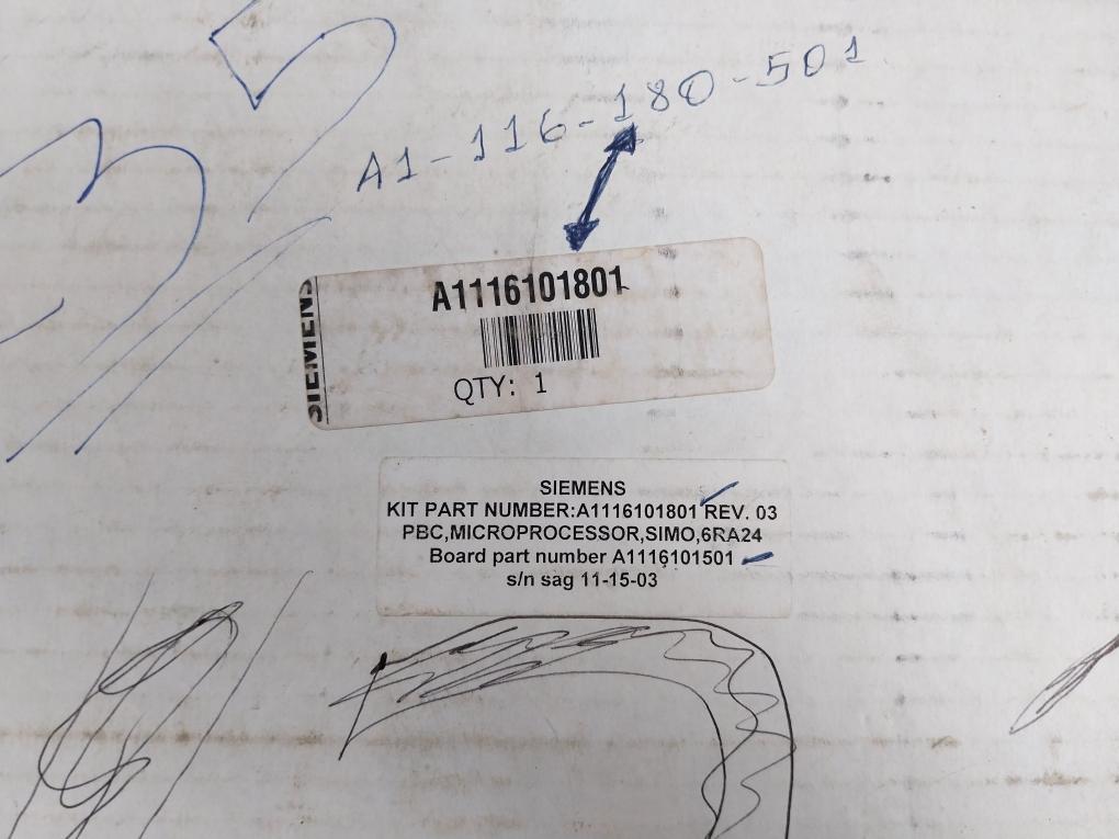 Microprocessor Circuit Board A1116101501 Siemens A1116101801