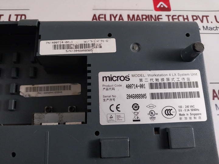 Micros 400714-001 Touchscreen Terminal Workstation 4Lx System Unit