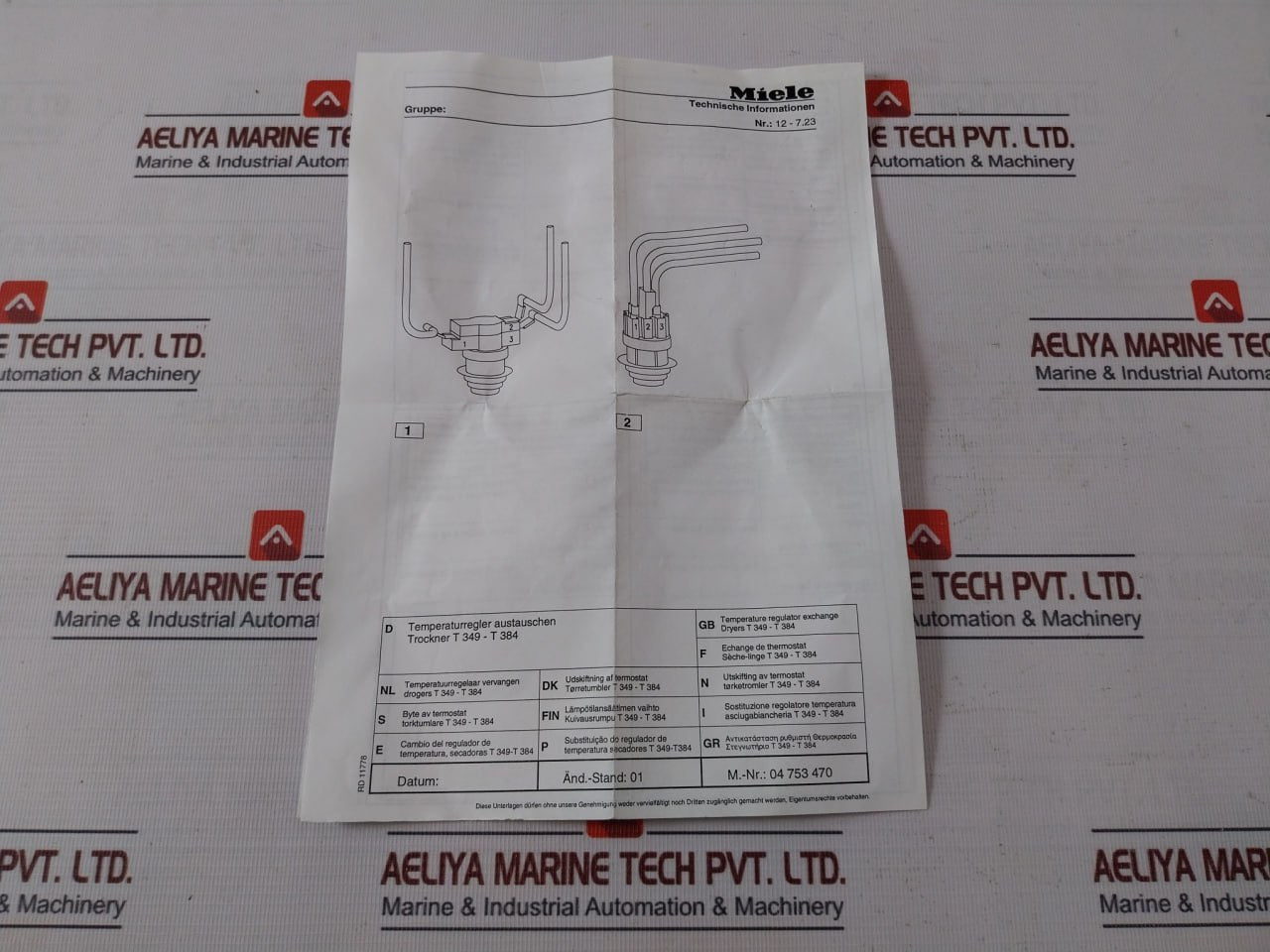 Miele 86Tb011 Temperature Regulator Thermostat For Tumble Dryer J9833 2.865