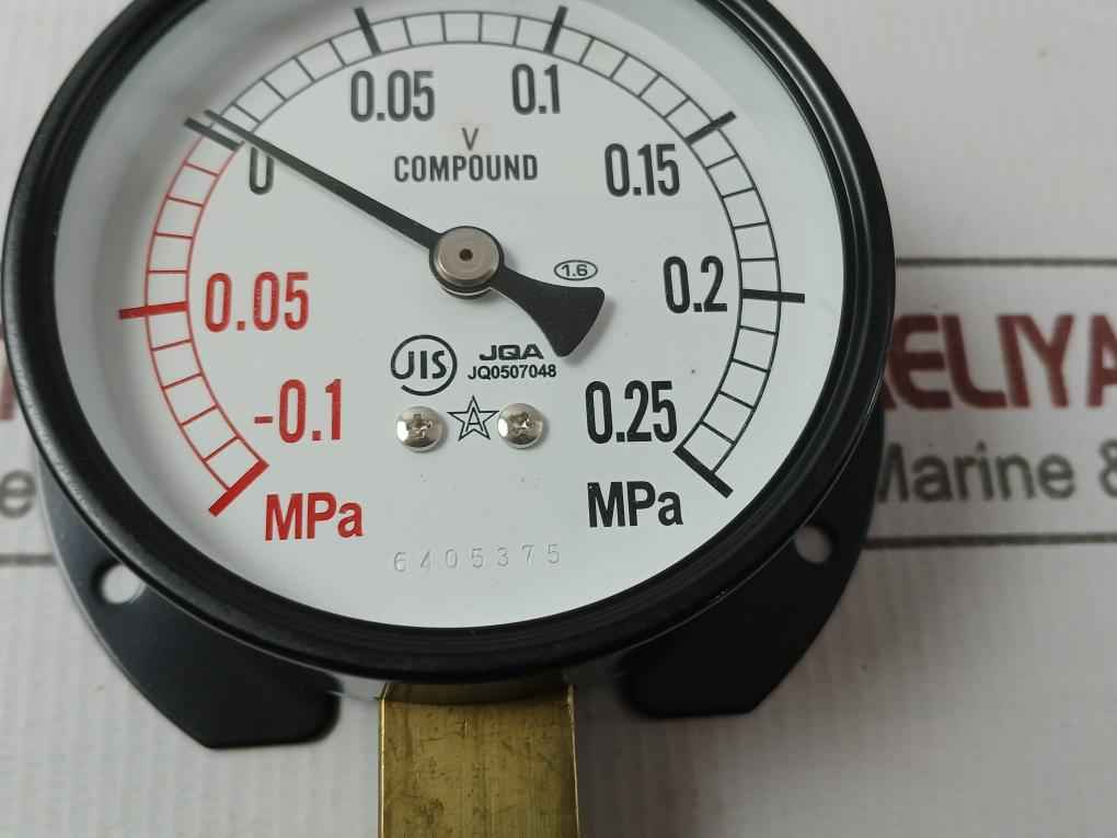 Migishita Jq0507048 Compound Pressure Gauge -0.1 To +0.25 Mpa