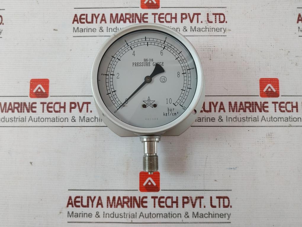 Migishita Sus-316 Pressure Gauge Bu3/8X100X10Kxbar 691-200.004 0199422