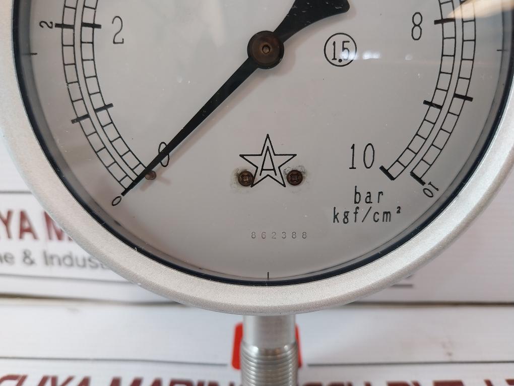 Migishita Sus-316 Pressure Gauge Bu3/8X100X10Kxbar 691-200.004 0199422
