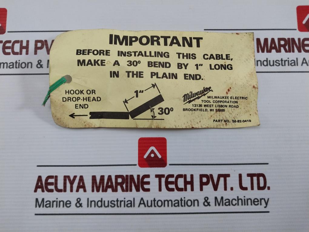 Milwaukee 58-82-0410 Hook Or Drop-head Cable 5/16