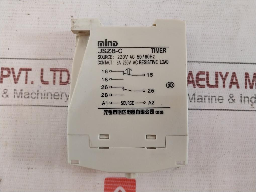 Mind Jsz8-02 Timer Relay Jsz8-c 220V Ac 50/60Hz 3A 250V Ac Resistive Loa