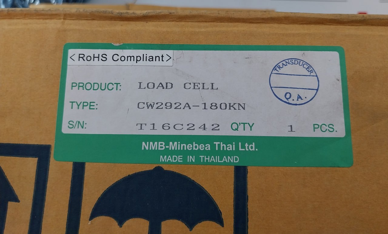 Minebeamitsumi Cw292A-180Kn Load Cell +24Vdc 180Kn 16.03Ma 500 ΜΩ, +0 To +60 C
