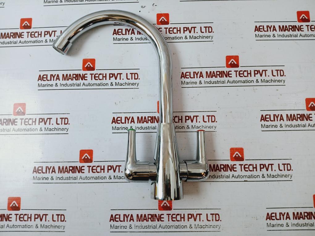 Mingaoqiao Modern Kitchen Mixer Tap Mono Twin Lever Swivel Chrome