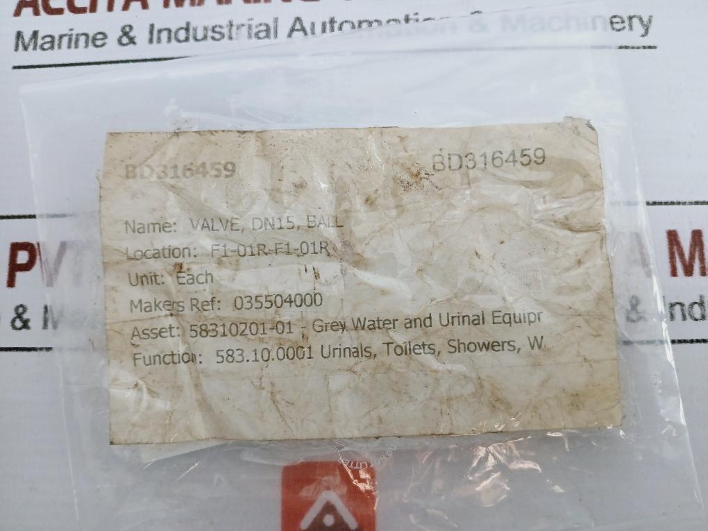 Miniball DN15-PN10 Ball Valve, BD316459, 035504000