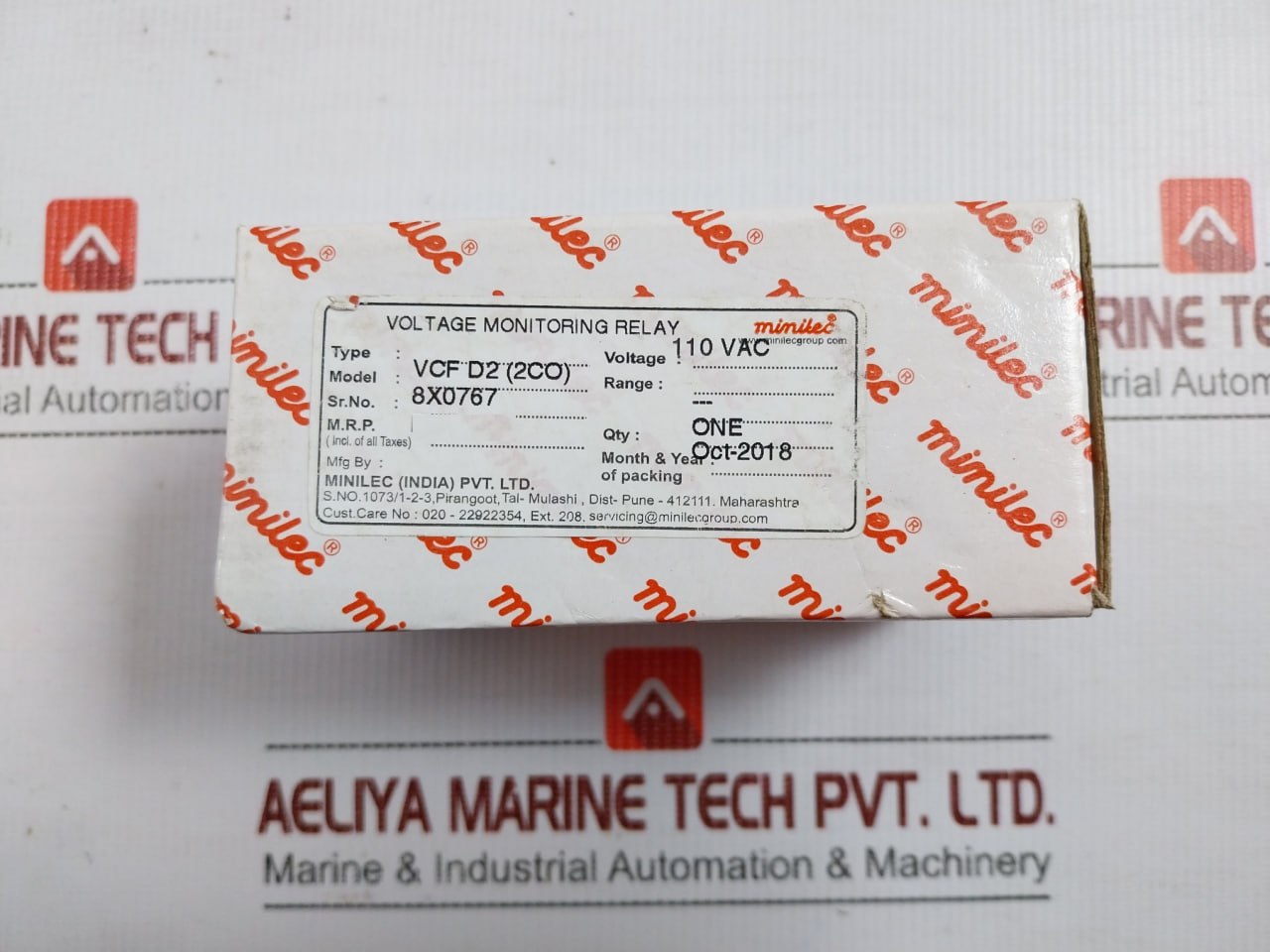 Minilec 110Vac Under/Over Voltage Monitoring Relay Vcf D2