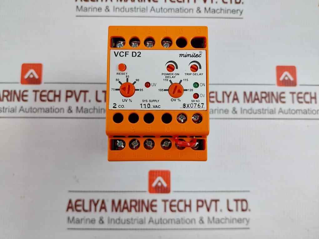Minilec 110Vac Under/Over Voltage Monitoring Relay Vcf D2