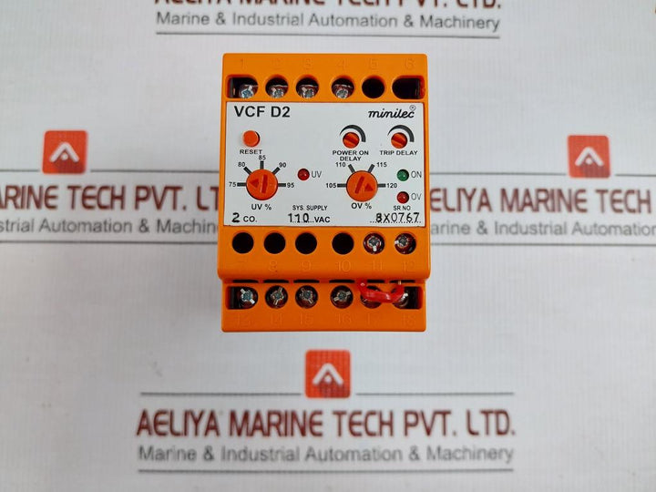 Minilec 110Vac Under/Over Voltage Monitoring Relay Vcf D2