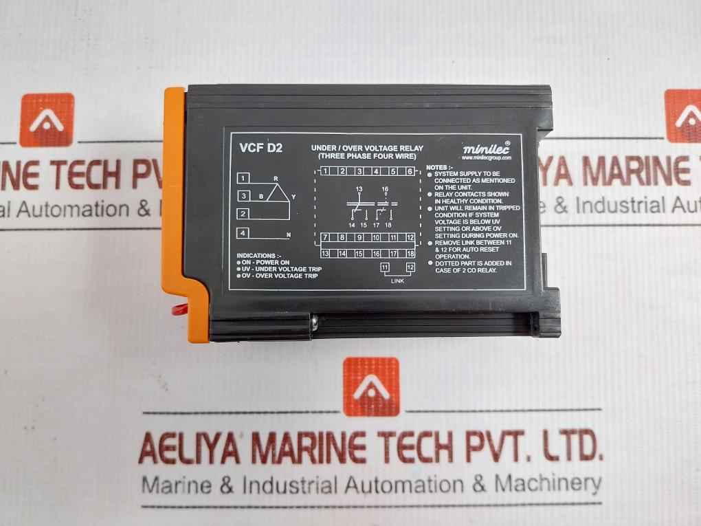 Minilec 110Vac Under/Over Voltage Monitoring Relay Vcf D2