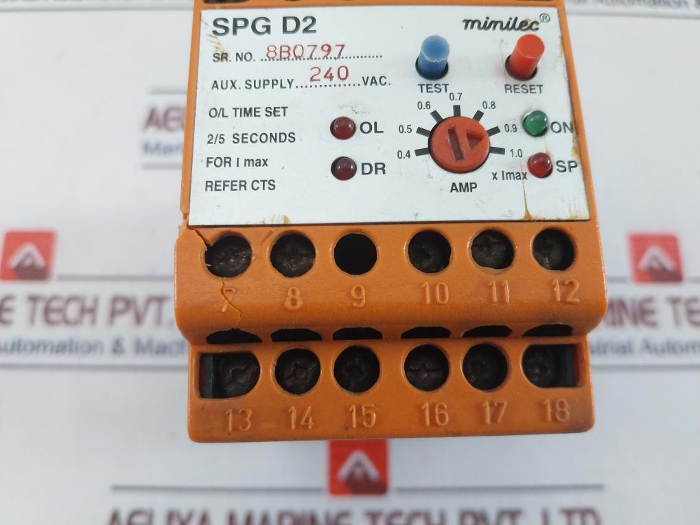 Minilec SPG D2 Overload Protection Relay 240VAC