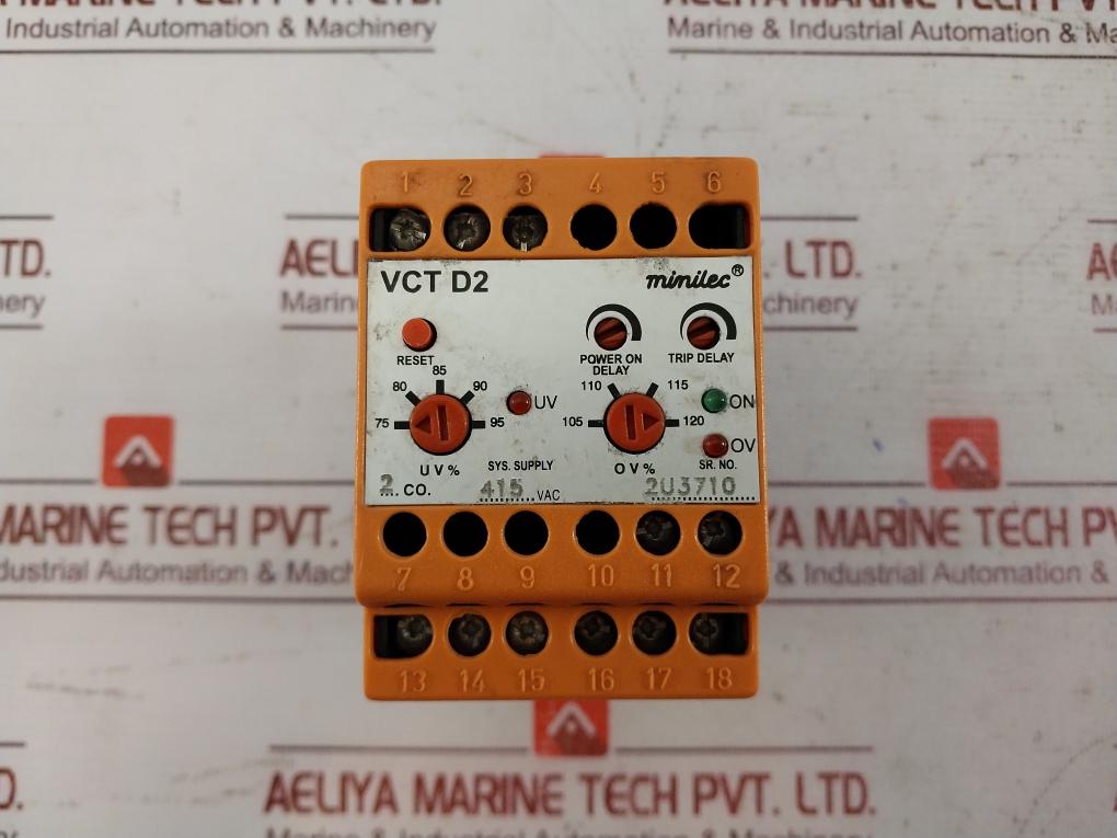 Minilec Vct D2 Under/Over Voltage Relay 2Co 415Vac