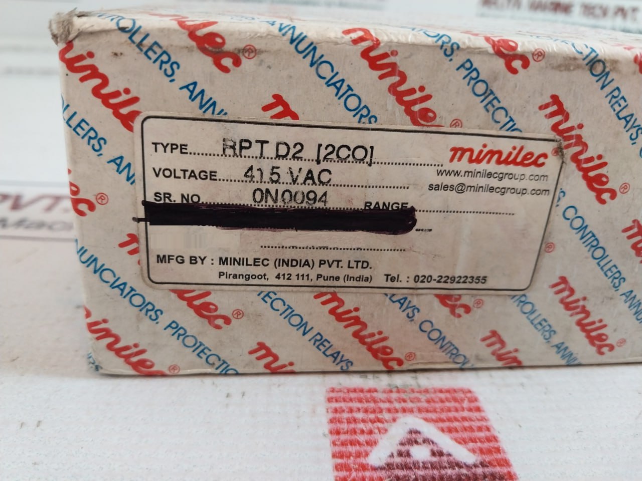 Minilec Rpt D2 [2Co] Reverse Power Relay 415 Vac Version 03