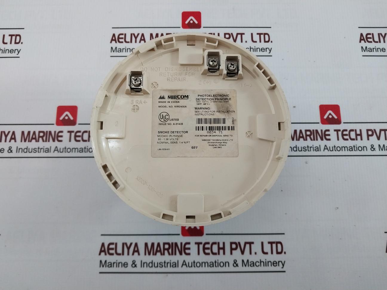 Mircom Mir2400A Mir Photoelectric Detection Smoke Detector Mod400 80-1.56 Volt