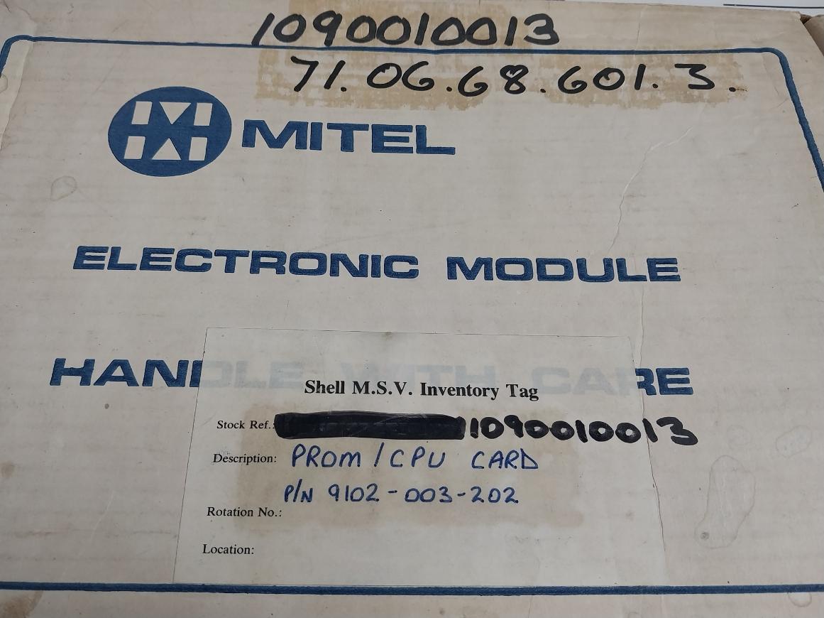 Mitel 9110-003 Prom/Cpu Card Assy 1022893 Rf Rev F6