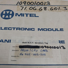 Mitel 9110-003 Prom/Cpu Card Assy 1022893 Rf Rev F6