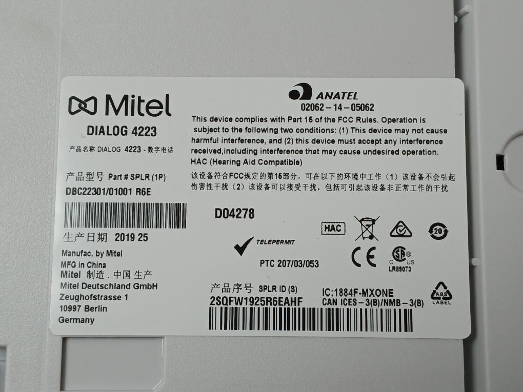 Mitel Dialog 4223 Mivoice 4223 Digital Telephone