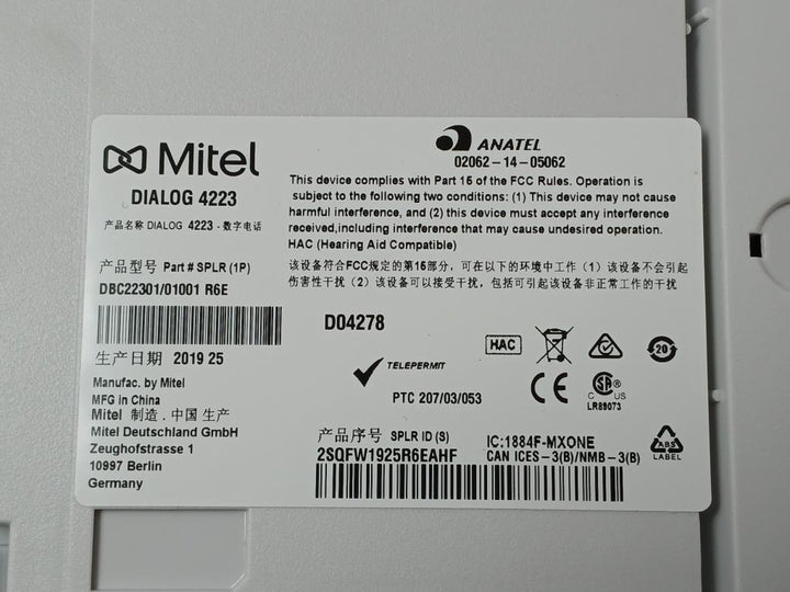 Mitel Dialog 4223 Mivoice 4223 Digital Telephone