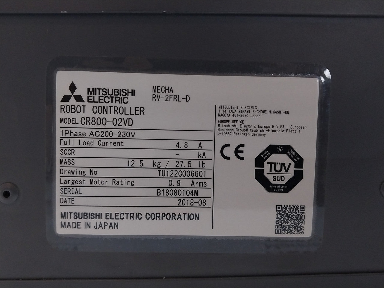 Mitsubishi-Electric-Robot-Iq-Platform-Fr-Series-Controller-Ac200-230v-Cr800-02vd-10