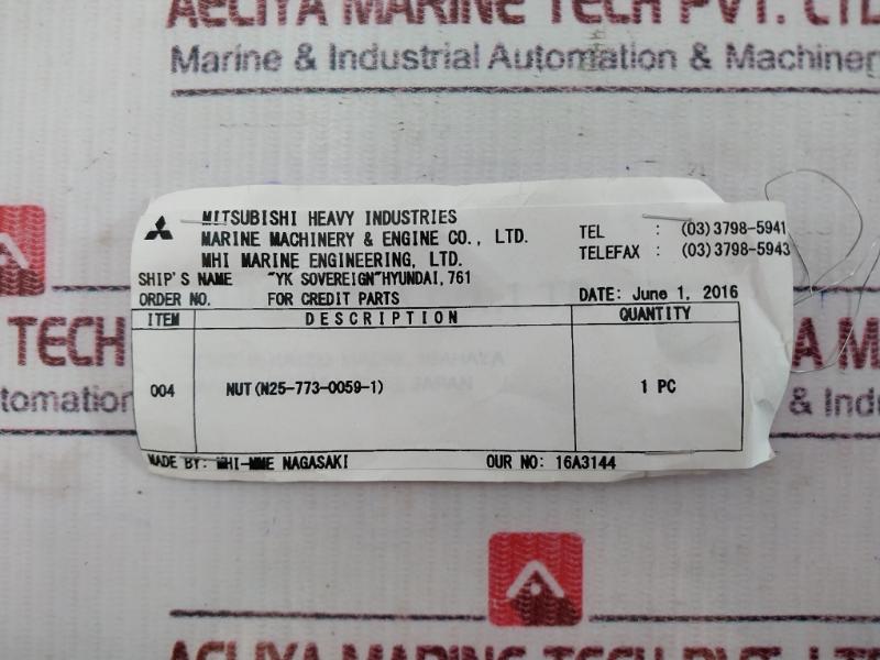 Mitsubishi 39 (N25-773-0059-1) Nut For Main Stop Valve