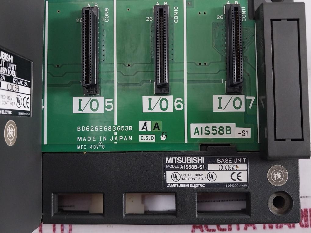 Mitsubishi A1Sy10Eu,A1Sx80 I/O Unit With A1S58B-s1 Base Unit