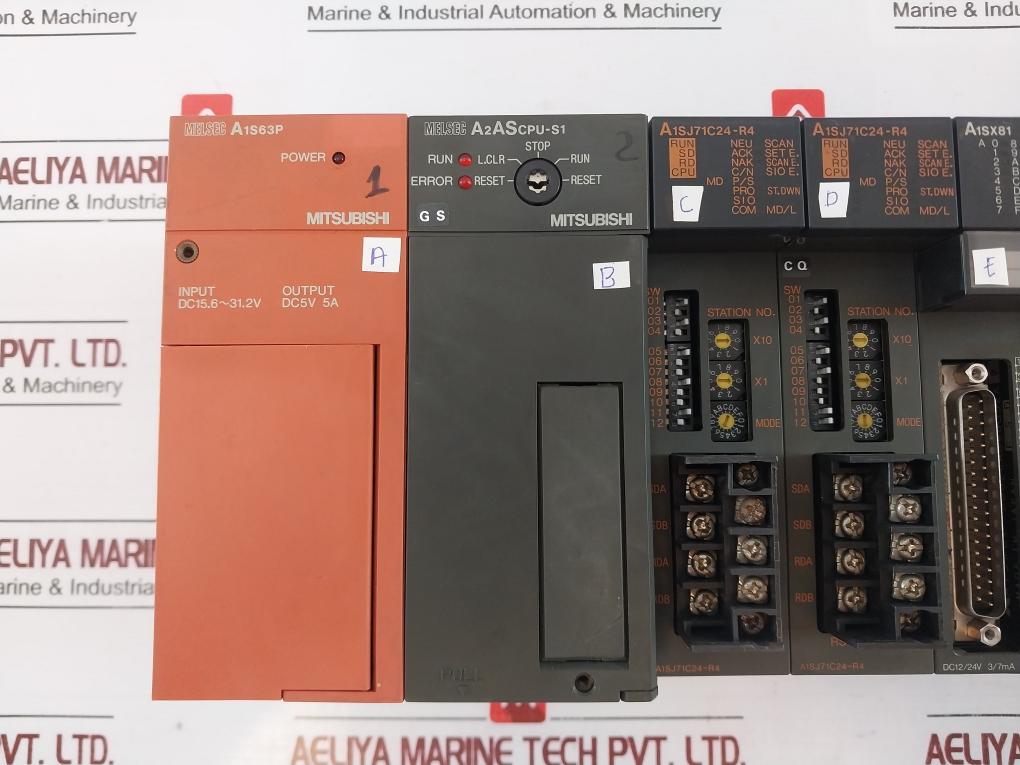 Mitsubishi A1s63p,a2ascpu-s1,a1sj71c24-r4,a1sx81 Module Rack