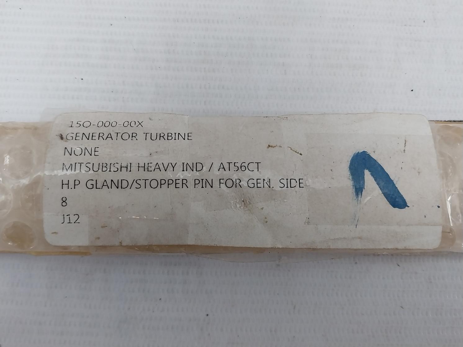 Mitsubishi At56Ct Stopper Pin For Generator Turbine H.P Gland 15O-000-00X