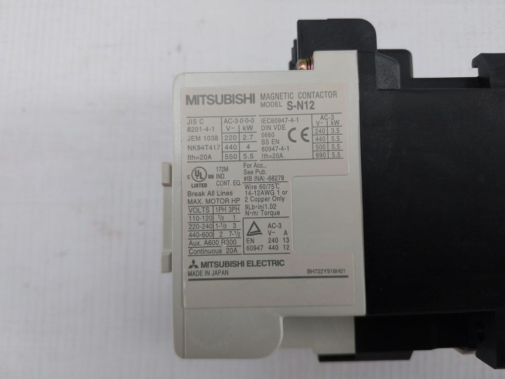 Mitsubishi Electric 100-110V 60Hz Electric Magnetic Contactor S-n12