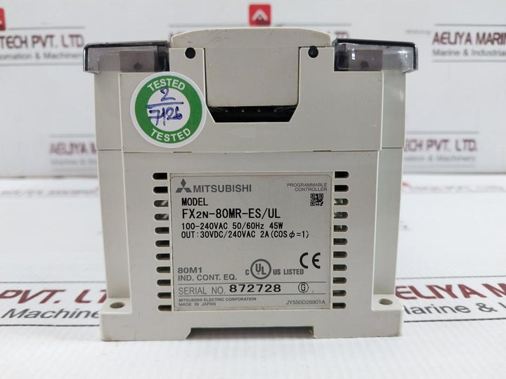 Mitsubishi Electric 100-240Vac 50/60Hz Programmable Controller Fx2N-80Mr-es/Ul