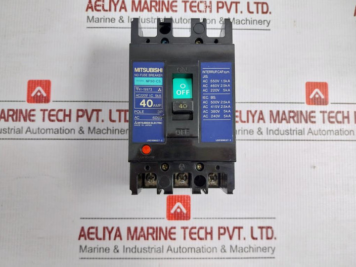 Mitsubishi Electric 3-pole Circuit Breaker 600 Vac Part No Nf50-cs