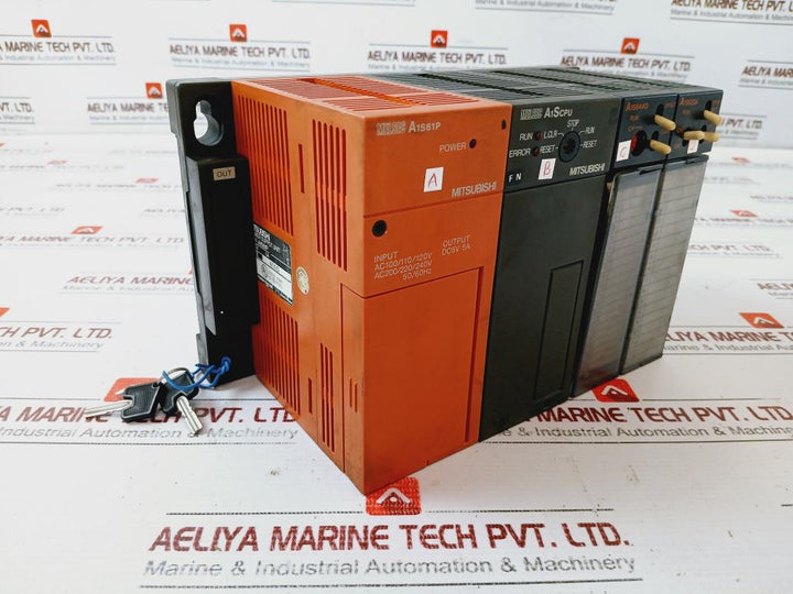 Mitsubishi Electric A1s61p, A1scpu, A1s64ad, A1s62da,a1smca-2ke Plc Module Rack