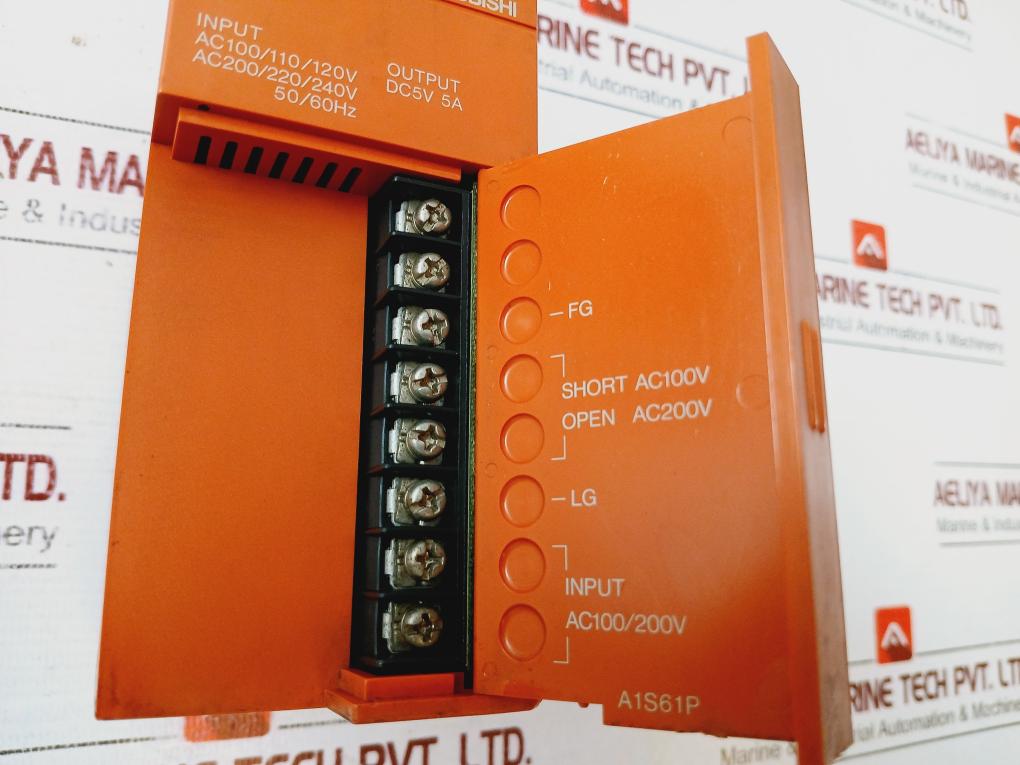 Mitsubishi Electric A1s61p, A1scpu, A1s64ad, A1s62da,a1smca-2ke Plc Module Rack