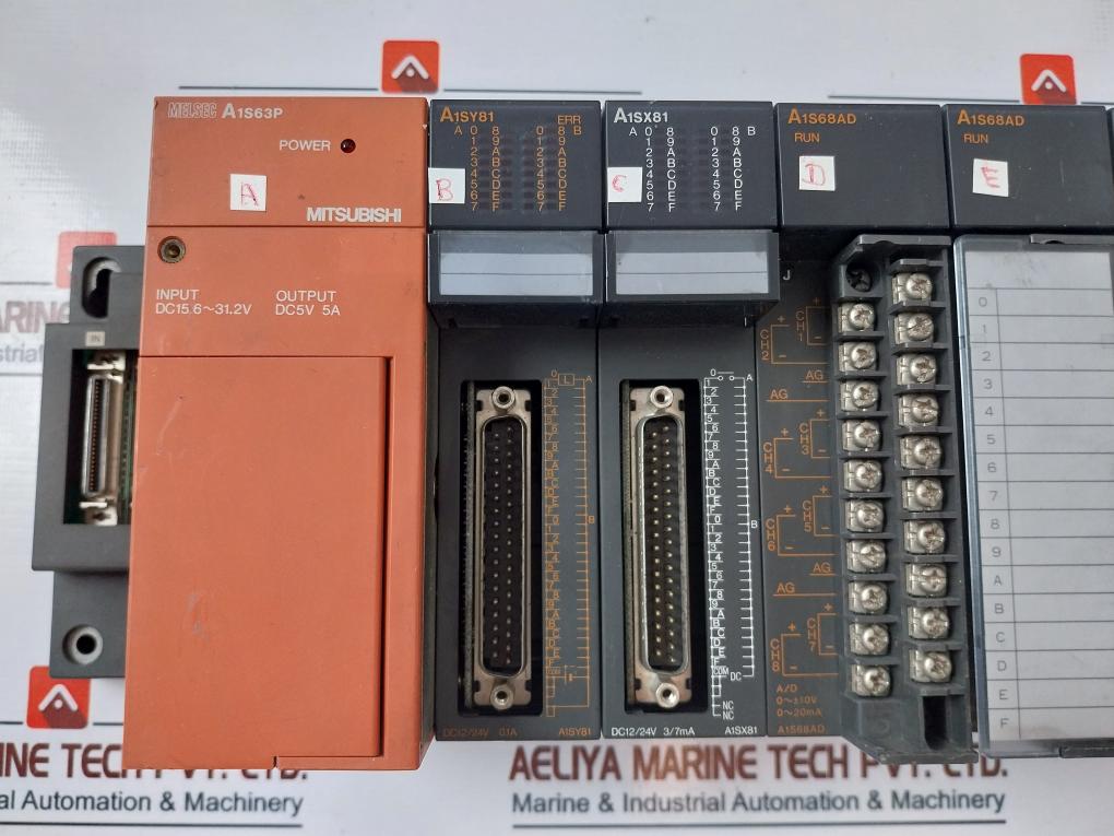 Mitsubishi Electric A1S63P Plc Cpu 9-solt Rack W/ Module
