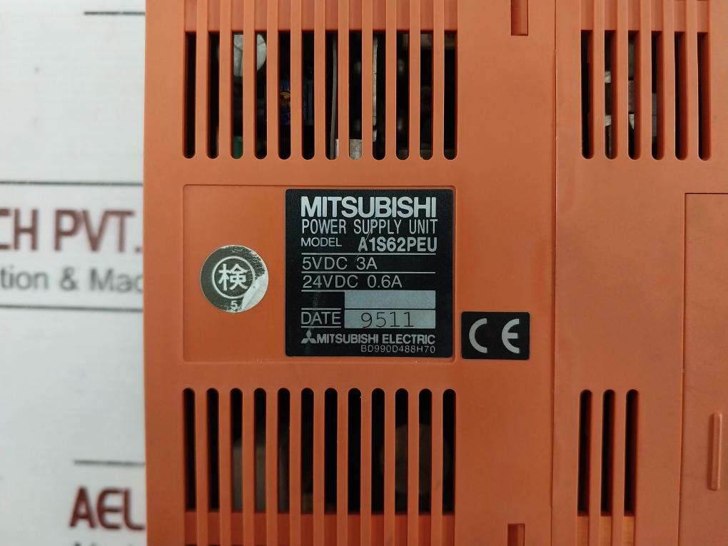 Mitsubishi Electric A1s62peu, A2ascpu-s1, A1sx81 Plc Module Rack 50/60hz