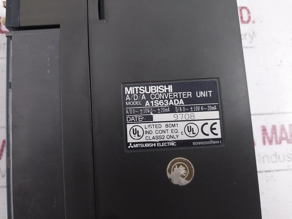 Mitsubishi Electric A1s63ada Analog Input/output Module 4 20ma