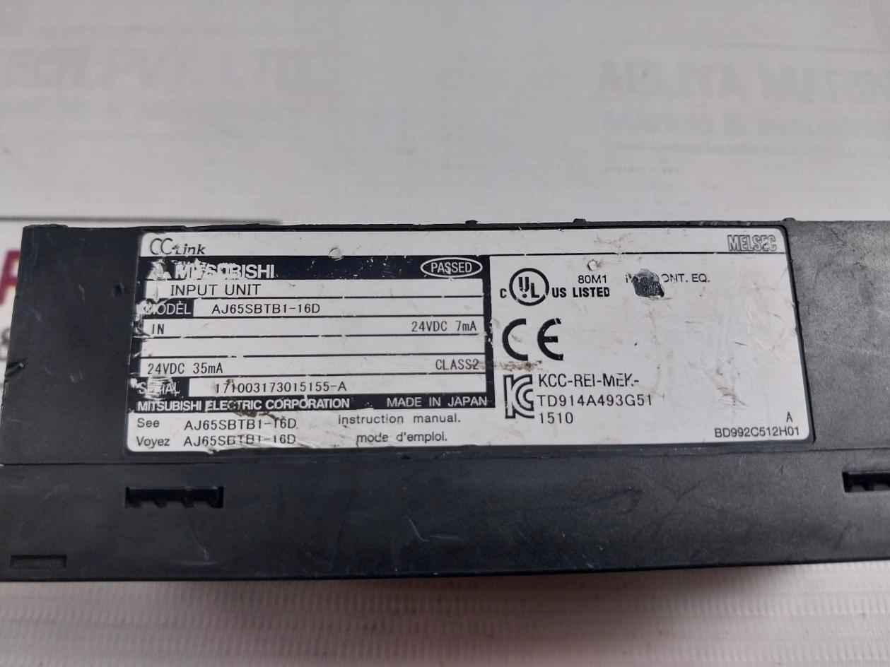 Mitsubishi Electric Aj65Sbtb1-16D Plc Cc-link Compact Input Output Module
