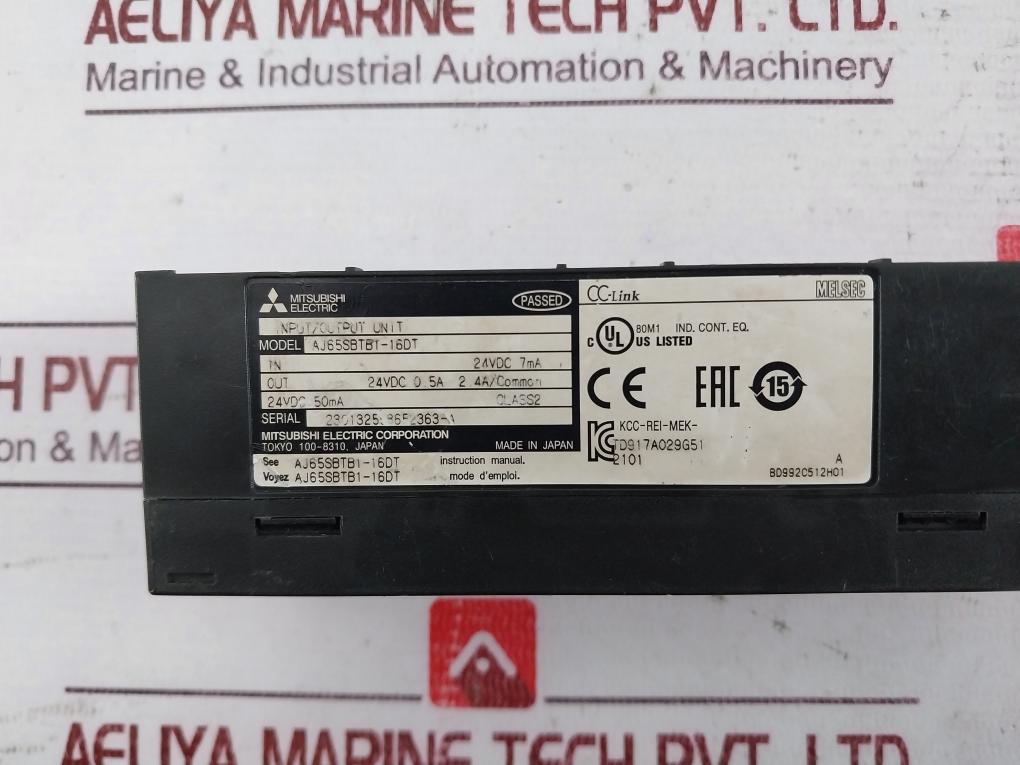 Mitsubishi Electric Aj65Sbtb1-16Dt Plc Cc-link Compact I/O Module Bd992C512H01