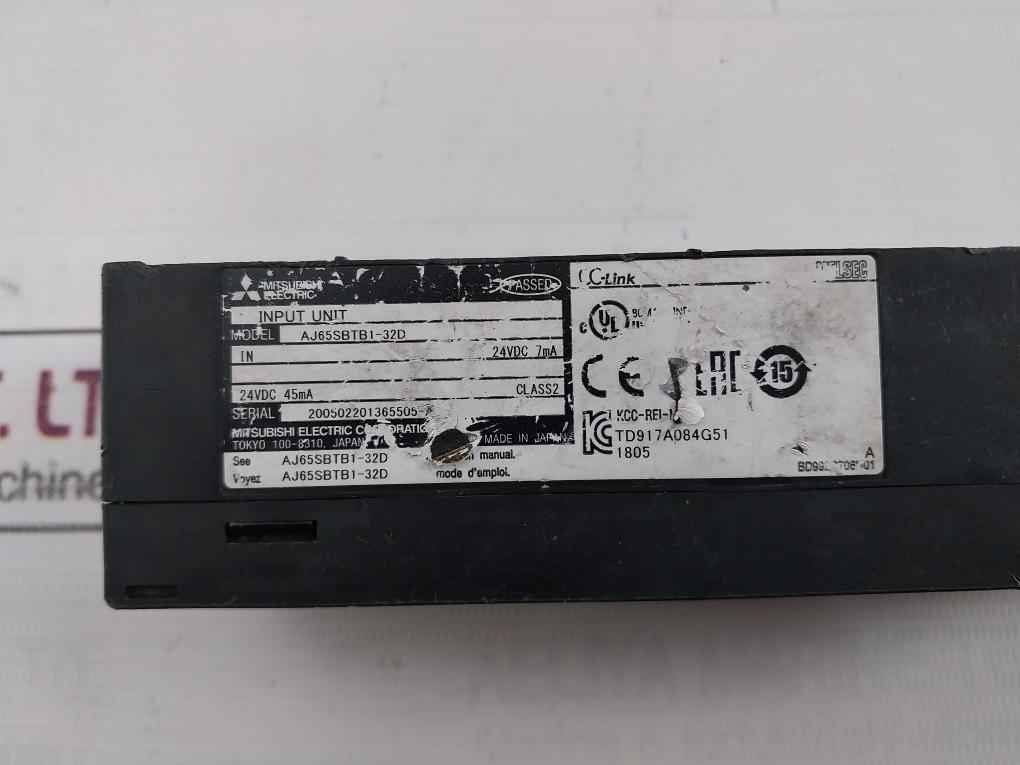 Mitsubishi Electric Aj65Sbtb1-32D Cc-link Digital Input Unit Module 24Vdc 7Ma