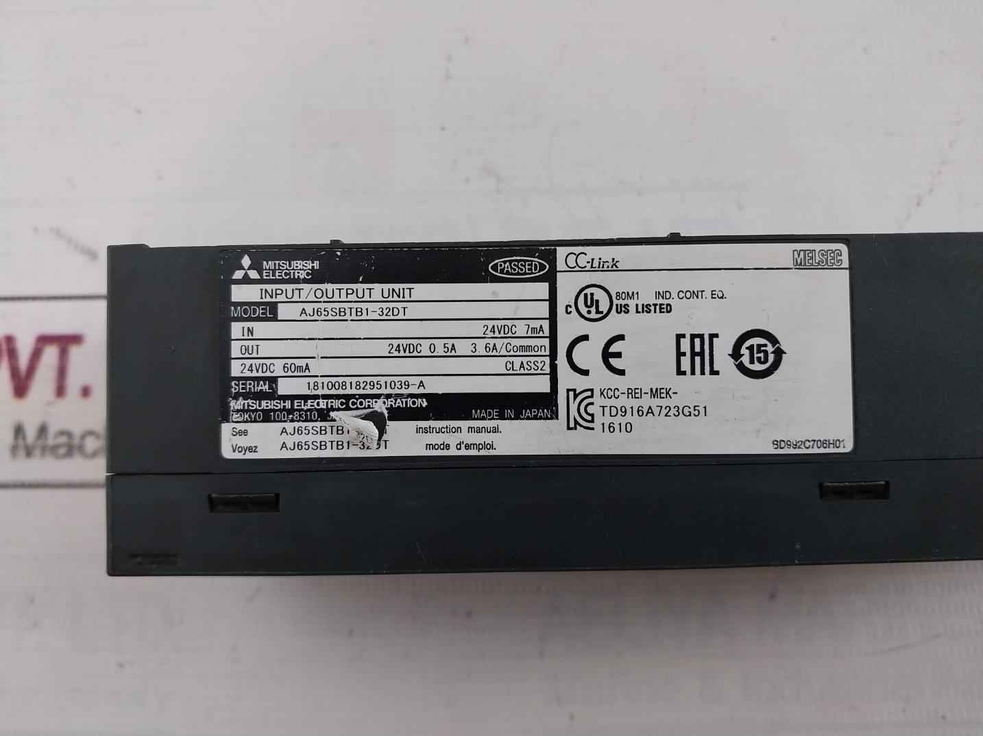 Mitusubishi Electric Aj65Sbtb1-32Dt Cc-link I/O Module In 24Vdc 7Ma