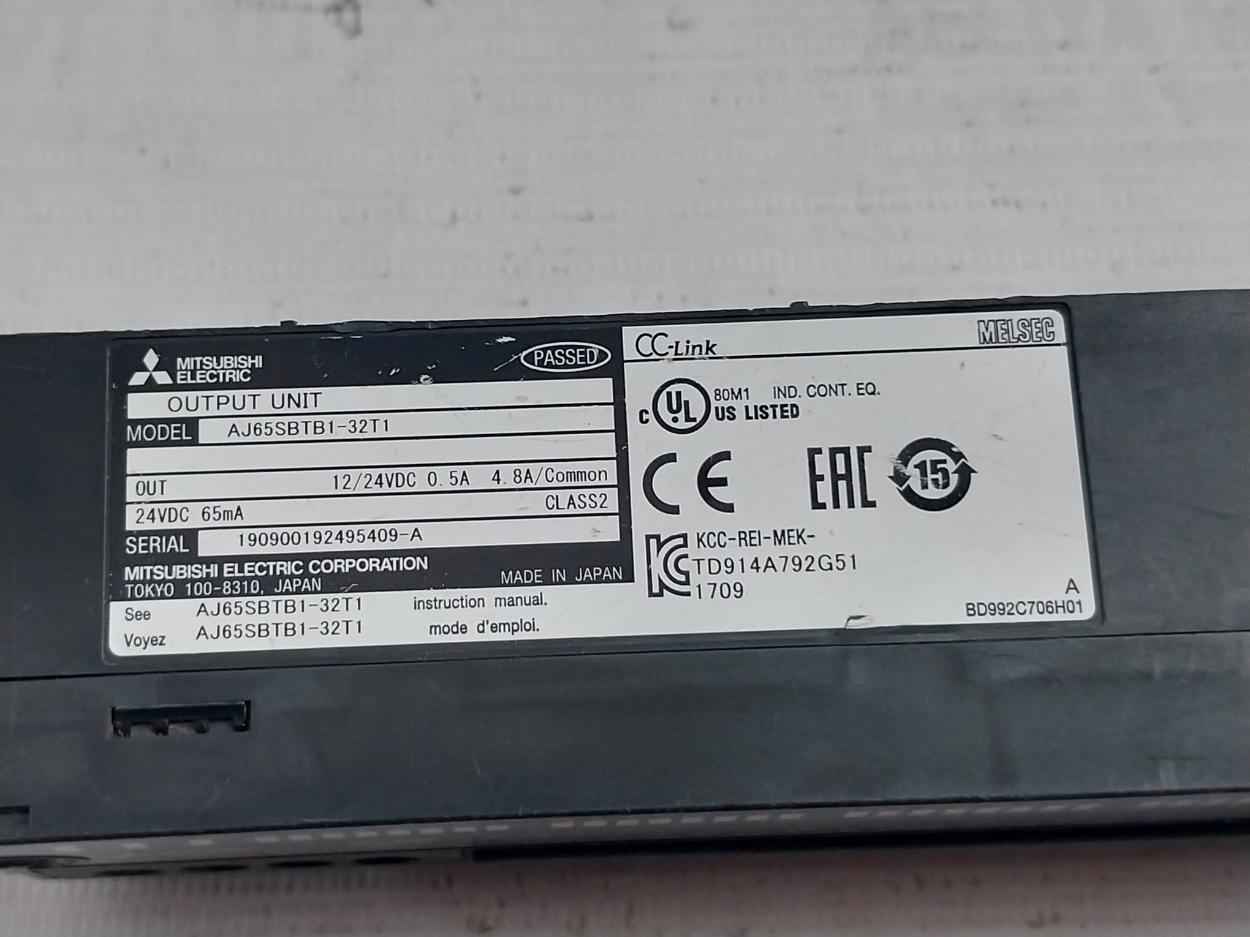 Mitsubishi Electric Aj65Sbtb1-32T1 Plc Compact Output Module 65Ma 12/24Vdc 0.5A