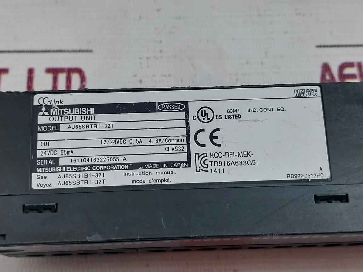Mitsubishi Electric Aj65Sbtb1-32T Plc Cc-link Compact Output Module 12/24Vdc