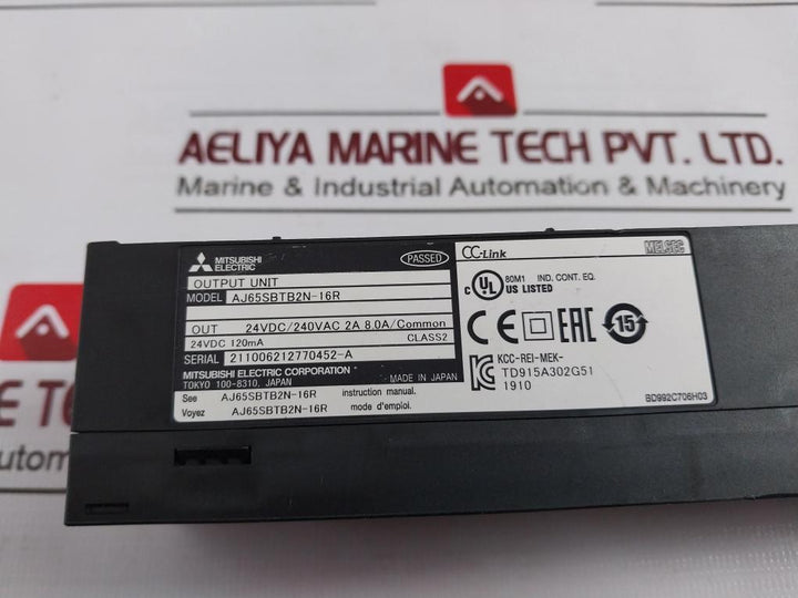 Mitsubishi Electric Aj65sbtb2n-16r Plc Cc-link Compact I/o Module 120ma 24vdc