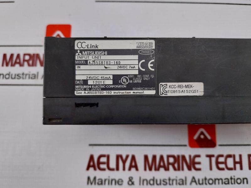 Mitsubishi Electric Aj65Sbtb3-16D Digital Input Module 24Vdc 7Ma Bd992C361H01