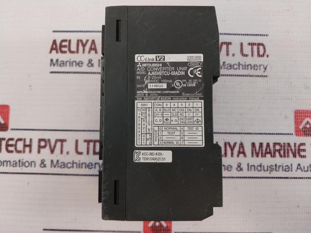 Mitsubishi Electric Aj65Vbtcu-68Adin A/D Converter Unit 0~20Ma 24Vdc