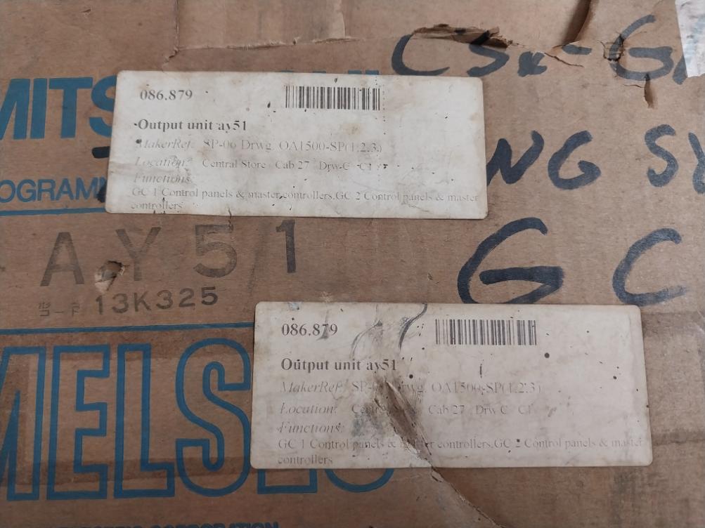 Mitsubishi Electric Ay51 Plc Digital Output Unit Module Dc12/24V 0.5A