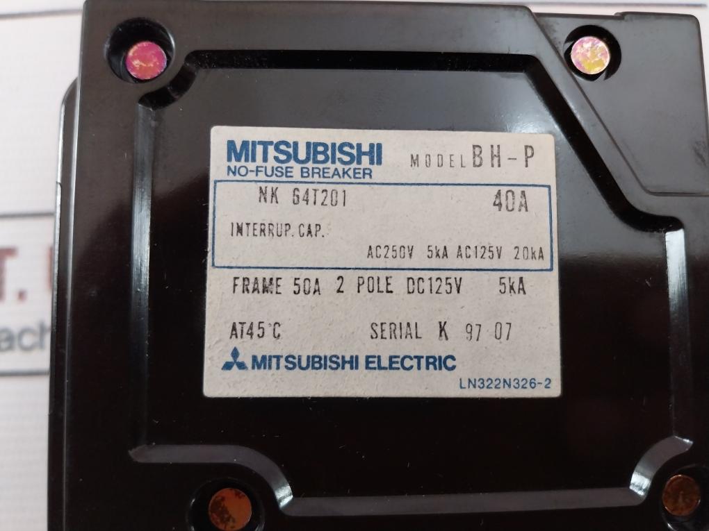 Mitsubishi Electric Bh-p No-fuse Breaker Nk 64T201.