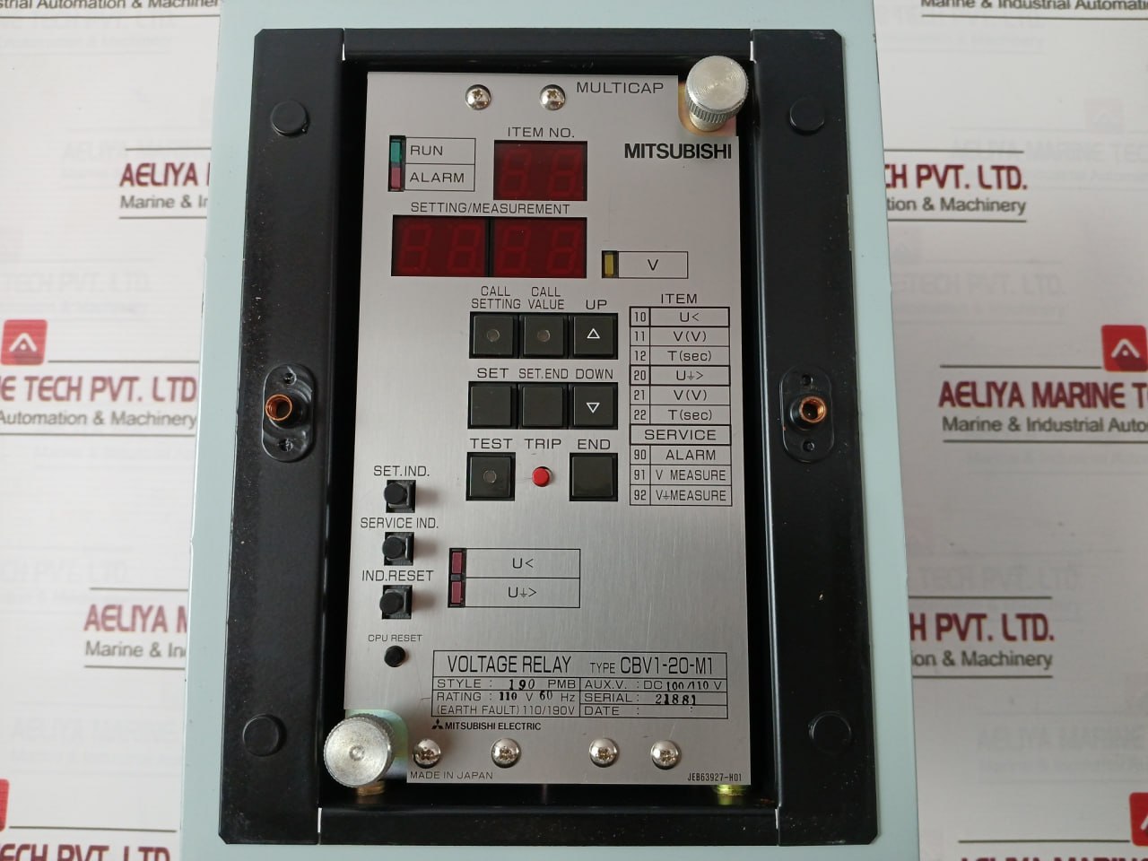 Mitsubishi Electric Cbv1-20-m1 Voltage Relay Dc100/110V 60Hz