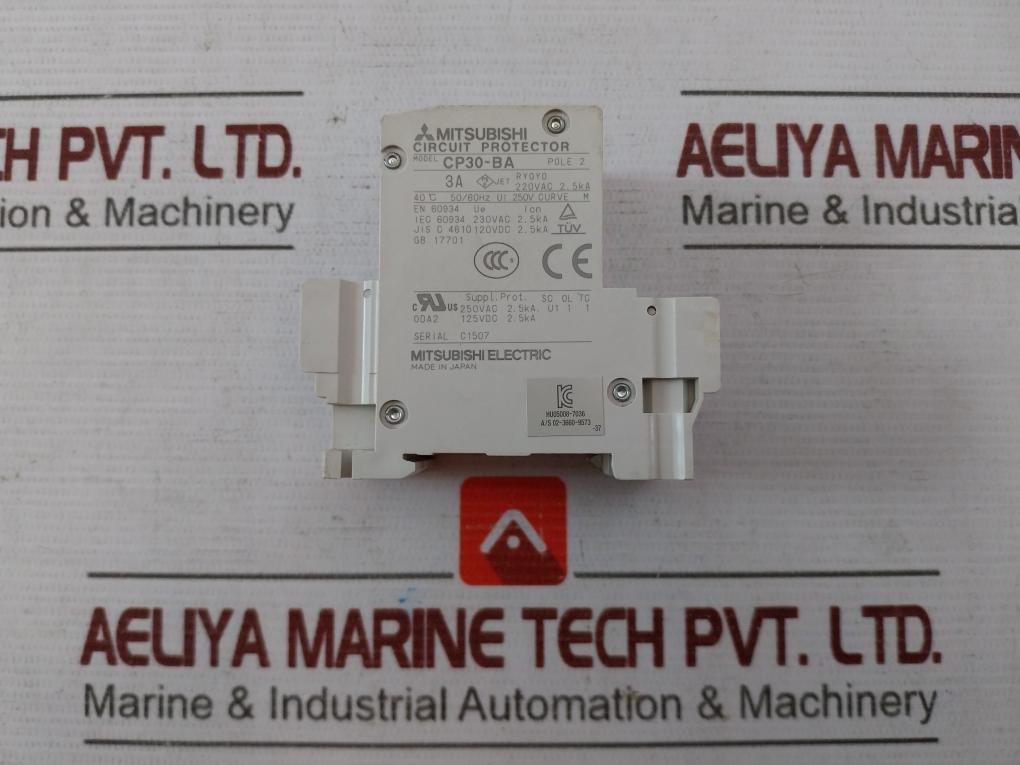 Mitsubishi Electric Cp30-ba 2 Pole Circuit Protector 220Vac 2.5Ka 50/60Hz 250V